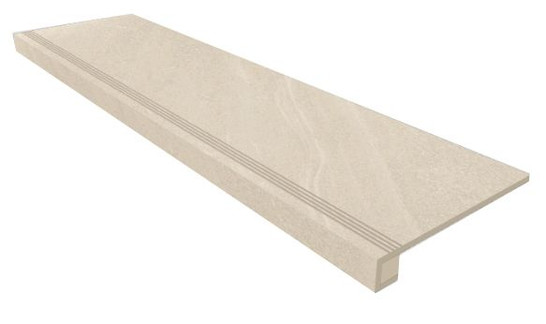 Комплект (Ступень GB01 (33x120) непол. (прямоугол. бортик) + Подступенок (14,5x120)) матовый