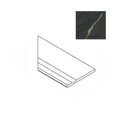 Ступень угловая Forte Dei Marmi Rock Venaria Black Gradino Lineare Ang. Sx 120 30x120 керамогранит матовая Atlas Concorde 620040000232