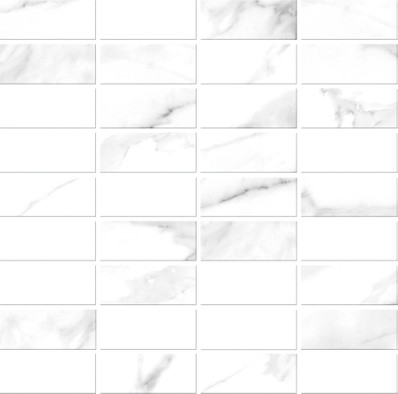 Мозаика White Stream Белый 30x30 керамика глянцевая, белый, серый 16677