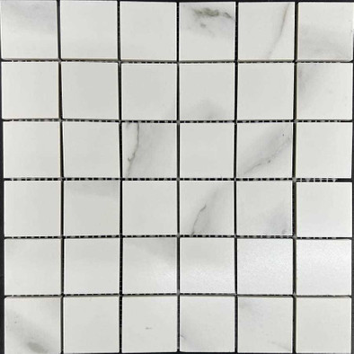 Мозаика Velsaa Statuario Eva Satin Mosaic 30х30 керамогранит сатинированная чип 5х5 мм, серый