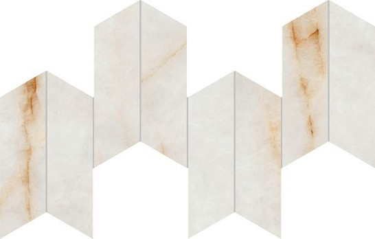 Мозаика Marvel Diva Ice Crystal Mosaico Chevron Velvet 17.5х46.3 см керамогранит Atlas Concorde Italy сатинированная, бежевый AYD2