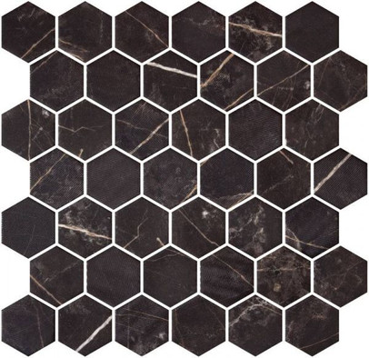 Мозаика Hexagon Marble Coimbra Antislip 28.4х28.6 стекло глянцевая, коричневый УТ-00026161