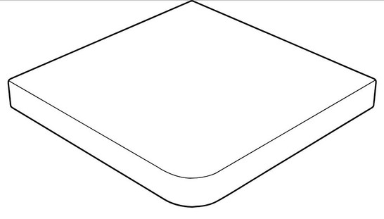 Ступень угловая Esquina Tatra Carbon 33х33 керамогранит антискользящая (grip), матовая 00000039798