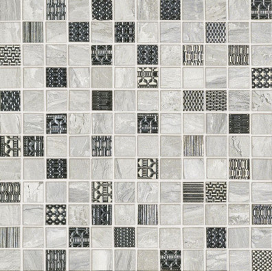 Декор Mosaico White/Silver Dec 29.1x29.1 полированный керамогранит