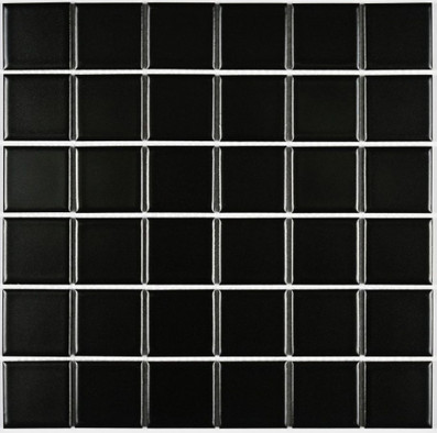 Мозаика Manila Black 306х306 керамогранит матовая чип 48х48 мм, черный