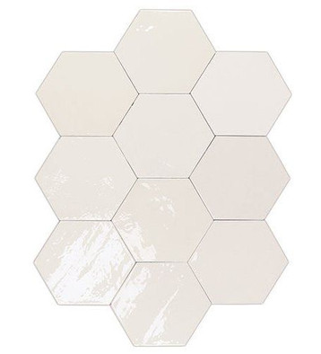 Настенная плитка Zellige Hexa White (122078) 10,8х12,4 Wow глянцевая керамическая