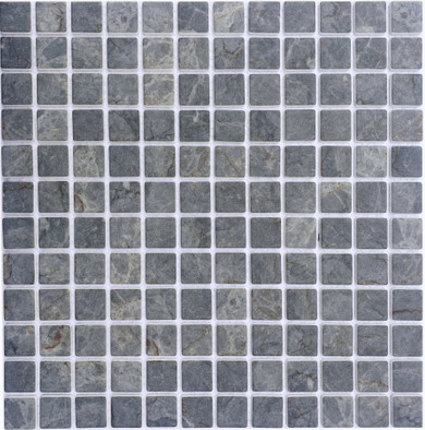 Мозаика PIX762 из стекла, 30х30 см Pixmosaic матовая чип 23х23 мм, серый