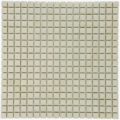 Мозаика Marble Mosaic Diamond Ersa Botticino Pol камень 30.5х30.5 см полированная чип 15х15 мм, серый, бежевый