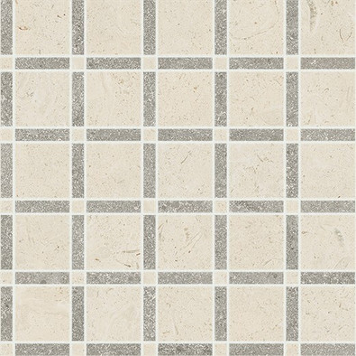 Мозаика Italon Aura Stone White Mosaico Vertigo керамогранит 31.3х31.3 см матовая бежевый, серый 620110000257