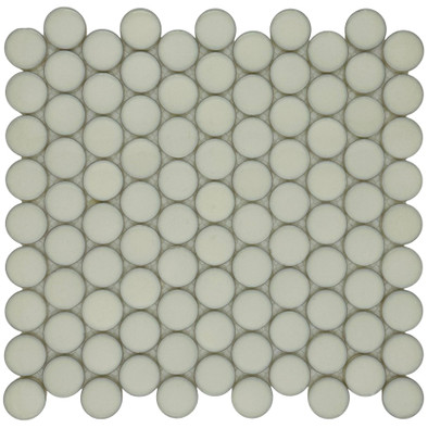 Мозаика Marble Mosaic Round White стекло 30х30 см глянцевая чип 28.5x30 мм, белый