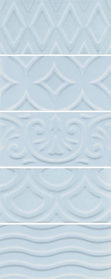 Настенная плитка 16015 Авеллино Голубой Структура Mix 7.4х15 Kerama Marazzi рельефная (структурированная), глянцевая керамическая