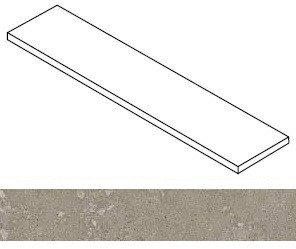 Ступень угловая Rinascente Fusion Agglomerate Dark Scalino Angolare Dx 33x120 керамогранит матовая Atlas Concorde 620070003269