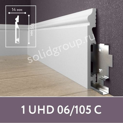 Solid Плинтус 1 UHD 06/105C, белый 14х105х2000 под покраску ударопрочный полистирол фото Solid Плинтус 1 UHD 06/105C, белый 14х105х2000 под покраску ударопрочный полистирол