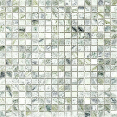 Мозаика Imagine Lab SLK7154M камень 30.5х30.5 см матовая чип 15х15 мм, белый, зеленый, серый