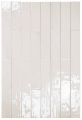 Настенная плитка Manacor White 6.5x40 глянцевая керамическая