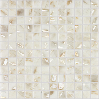 Мозаика Oasis Marfil №7100 (на сетке) стекло 31.7х31.7 см Vidrepur глянцевая чип 25х25 мм, бежевый С0006236