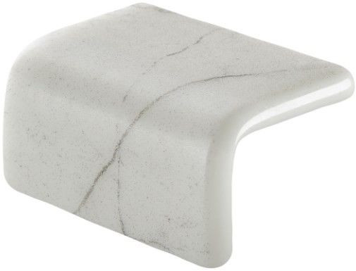 Мозаика Ezarri Corner Carrara Safe стекло 3х5х2.5 см матовая, антислип чип 50х50 мм, белый