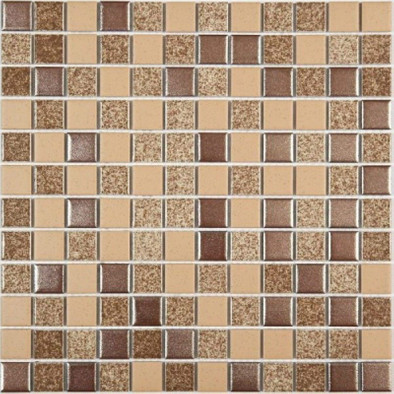 Мозаика PP2323-17 ерамика 30х30 см матовая чип 23х23 мм, бежевый, коричневый