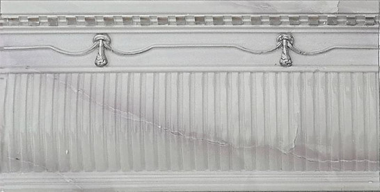 Плинтус Royal Alzata Ornato Silver 15.6х30 Novacera глянцевый керамический