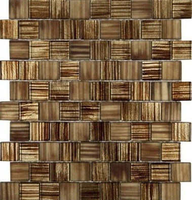 Мозаика GM8501 стекло 30x30 см глянцевая чип 30x30 мм, коричневый