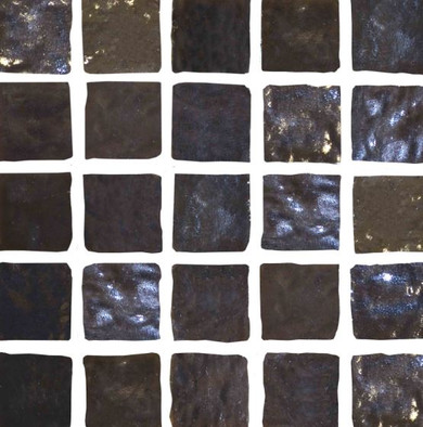 Мозаика Lyra-1 прокрашенная в массе стекло 31.8х31.8 см перламутровая чип 15х15 мм, серый