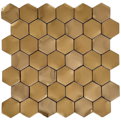 Мозаика Marble Mosaic Original Hex Cooper 3D нержавеющая сталь 30х30 см чип 48х48 мм, медь