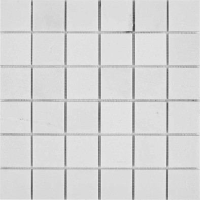 Мозаика из мрамора Thassos PIX296, чип 48x48 мм, сетка 305х305x6 мм глянцевая, белый