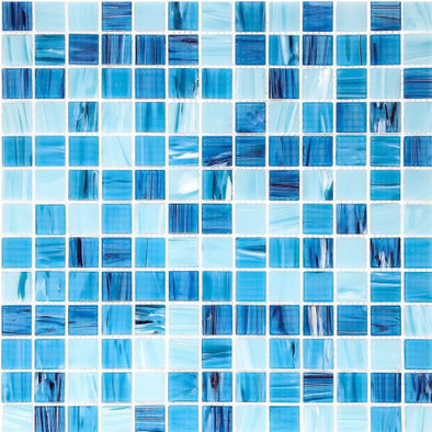Мозаика Imagine Lab Fiji стекло 32.7х32.7 см глянцевая чип 23x23 мм, синий, голубой