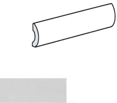 Бордюр Village Pencil Bullnose White 20x3x0,88 глазурованный глянцевый 25668 Equipe керамический