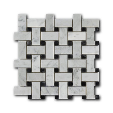 Мозаика Bianco Carrara + Nero Marquina 1.5x1.5x1