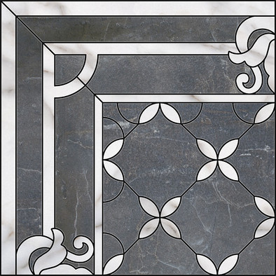 Декор ID42 Виндзор 1/4 розона 60х60 Kerama Marazzi глянцевый керамический фото Декор ID42 Виндзор 1/4 розона 60х60 Kerama Marazzi глянцевый керамический