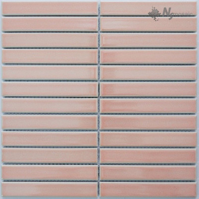 Мозаика R-325 керамика 29.6х30 см глянцевая чип 22х145 мм, розовый