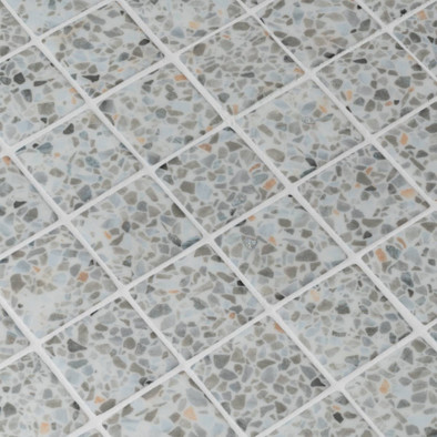 Мозаика Ezarri Gravel 50 стекло 36,5х36,5 см матовая, глянцевая чип 50х50 мм, серый