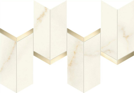 Мозаика Marvel Calacatta Apuano Mosaico Chevron Lappato 19,2x46,3 керамогранит лаппатированная, бежевый AF8W фото Мозаика Marvel Calacatta Apuano Mosaico Chevron Lappato 19,2x46,3 керамогранит лаппатированная, бежевый AF8W