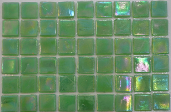 Мозаика Taurus-Lux-19 прокрашенная в массе стекло 32.7х32.7 см перламутровая чип 15х15 мм, зеленый