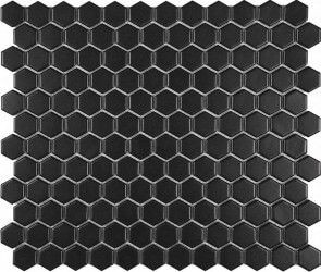 Мозаика KHG23-2G керамика 26x30 см глянцевая чип 23x26 мм, черный