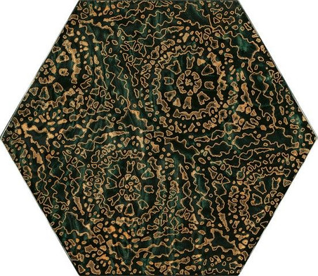 Декор Urban Colours Green Inserto Szklane Heksagon A 17.1x19.8 глянцевый керамический