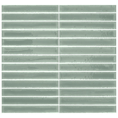 Мозаика Short Stick Apple керамика 28х30 см Amadis Fine Tiles глянцевая чип 20х150 мм, зеленый 8436552229408