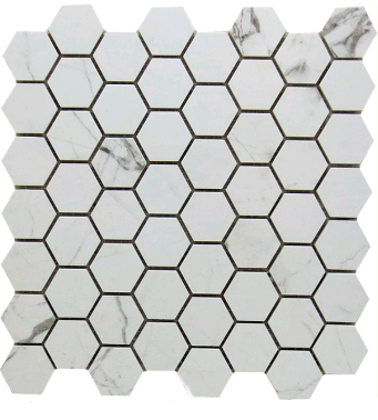 Мозаика Mk.Hex.StavpLp 29.7х28.5 керамогранит лаппатированная, белый