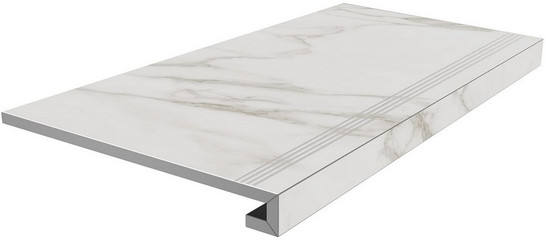 Ступень фронтальная SG850192R/GCF клееная Монте Тиберио Серый Светлый лаппатированный 33x80x0,9 керамогранит Kerama Marazzi