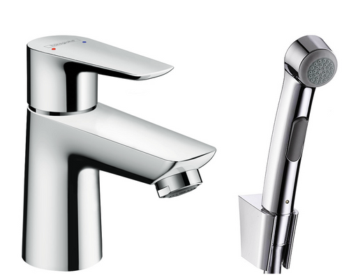Смеситель Hansgrohe Talis E для раковины 80 с гигиеническим душем