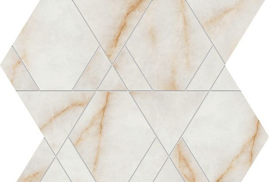 Мозаика Marvel Diva Ice Crystal Mosaico Triangle Lapp. 28,9x33,4 керамогранит Atlas Concorde Italy полированная, бежевый AYLT