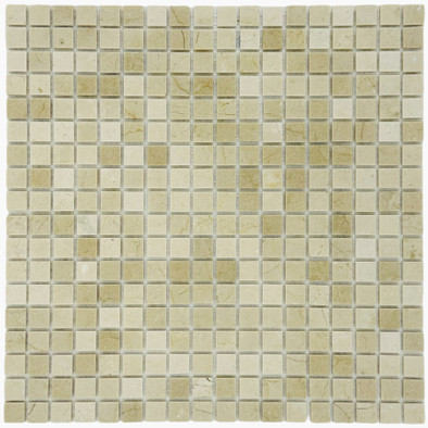 Мозаика Marble Mosaic Amasya beige Mat камень 30.5х30.5 см матовая чип 15х15 мм, бежевый