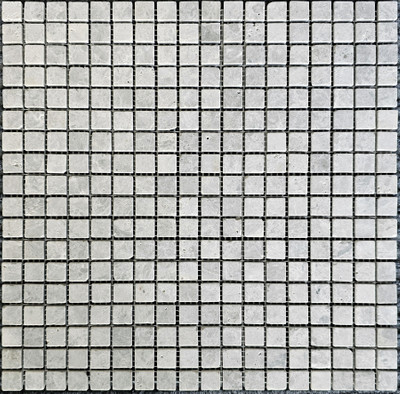 Мозаика PIX 327 Tundra Grey, матовая мрамор 30.5х30.5 см Pixmosaic чип 15х15 мм, серый