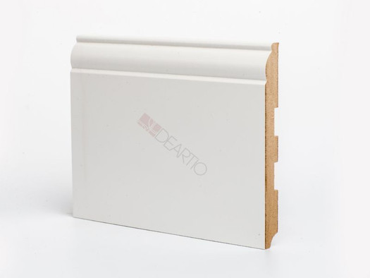 Высокий плинтус МДФ DeArtio белый U 104-150 мм окрашенный