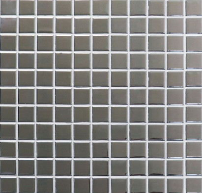 Мозаика Everest Silver 302.5х302.5 керамогранит полированная чип 25х25 мм, серый