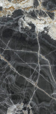 Керамогранит Ultra Onici Onice Nero Lucidato Shiny (LS) 150x75 Ariostea полированный универсальный UO6L157679