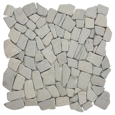 Мозаика Marble Mosaic Flat Stone Cream мрамор 30х30 см матовая бежевый
