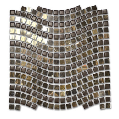 Мозаика Perseus-3 волна мрамор+керамика 31х31 см глянцевая чип 15х15 мм, коричневый