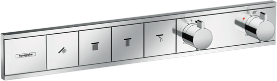 Термостатический смеситель на 4 потребителя Hansgrohe RainSelect для душа (внешняя часть)